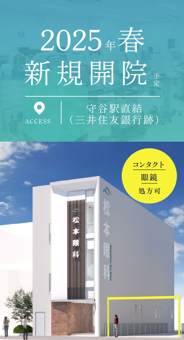 守谷 松本眼科 2025年春 新規開院予定 守谷駅直結（三井住友銀行跡）